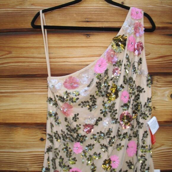 Mac Duggal 10903  Womens FLORAL SEQUINED ONE SHOULDER COLUMN GOWN - Picture 7 of 15